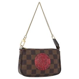 LOUIS VUITTON Mini Pochette Pouch Damier Ebene T&B N58011 Auth 172452A