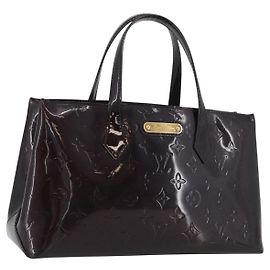 LOUIS VUITTON Bolsa de Mão Vernis Wilshire PM Vermelha Favist M91644 LV Auth LNZ521