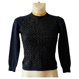 Autre Marque Pullover J.W. ANDERSON – 100% Wolle – Smocks & Reißverschluss Details Gelb – Größe XS