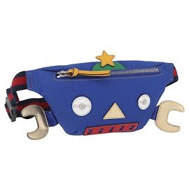 GUCCI Marsupio per bambini in nylon blu argento 550771 Auth 166242M