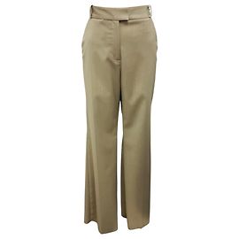 Pantalones rectos de lana taupe Barbara Bui