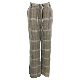 Pantalón de pierna ancha de cuadros con lentejuelas multicolores marrón 3.1 Phillip Lim
