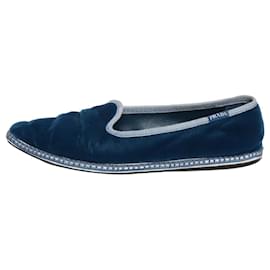 Prada Chinelos de veludo azul - tamanho EU 39,5
