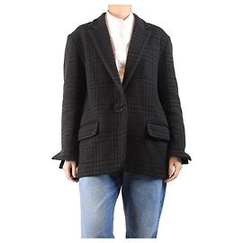Isabel Marant Etoile Braune Hahnentrittmuster-Wollmischung Jacke - Größe UK 12