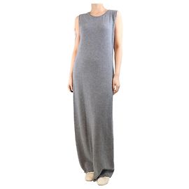 Autre Marque Graues Wollmischung-Midi-Kleid - Größe UK 10