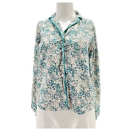 Whistles Camisa blanca con estampados azules