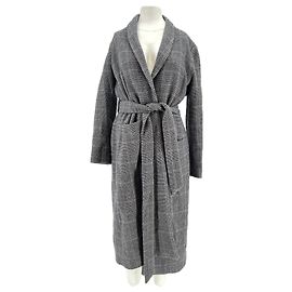 Beau Souci Kaschmirmantel mit Tartan Muster Grau