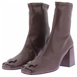 Courreges Botines "Reedición" burdeos de cuero