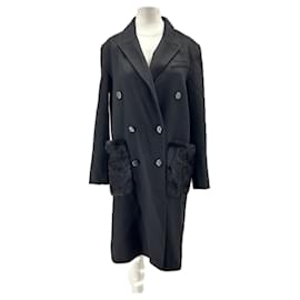 Abrigo negro de lana - Autre Marque