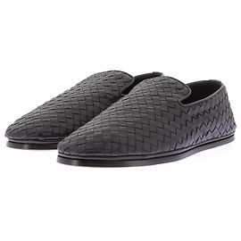 Bottega Veneta Mocassini intrecciati neri in pelle intrecciato