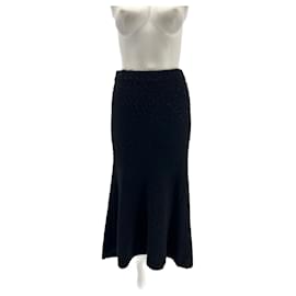 Falda larga negra de lana talla 10 UK - Autre Marque