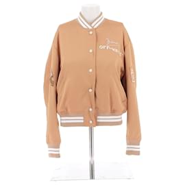 Bomber in satin beige Off White
