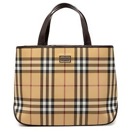 Burberry Beiger Hauscheck beschichtete Canvas-Tote