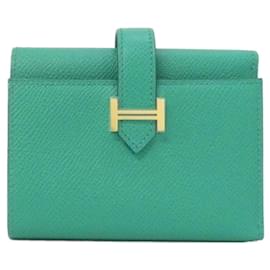 Cartera Bearn Combination de Hermès en cuero Epsom verde