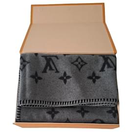 Plaid Louis Vuitton Noir et Gris Laine et Cachemire