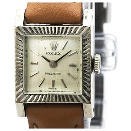 Relógio feminino Rolex Precision Vintage em ouro branco com corda manual 9356