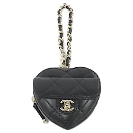 Charm per borsa in pelle nera Chanel AP4838