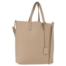 Saint Laurent Borsa Tote in pelle 2 in 1 beige oro Auth BA10070