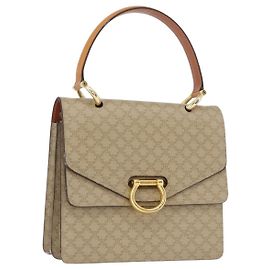 Céline Borsa a mano in tela Macadam CELINE PVC beige oro Auth mr2012