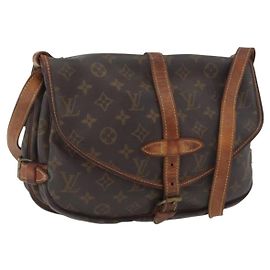 LOUIS VUITTON Bolso de Hombro Monogram Saumur 30 M42256 LV Auth LNZ272