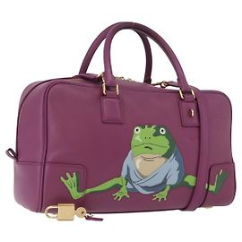 LOEWE Anagram Studio Ghibli Americana 28 Tasche Leder 2way Lila Auth 172539SM