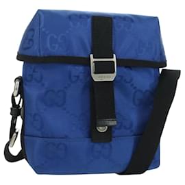 Borsa a Spalla GG Canvas Gucci Blu 643858 Auth LNZ169M