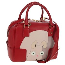 LOEWE - Borsa Amazona 21 in pelle rossa Spirited Away di Studio Ghibli Auth 166973SM