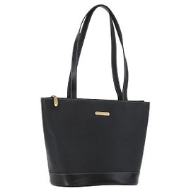 Borsa Tote in Pelle Nera e Oro Auth ka2760 di BURBERRY