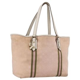 GUCCI GG Canvas Sherry Line Tote Bag Beige Gold Pink 139260 Auth LNZ121