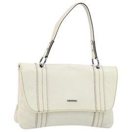 GUCCI Handtasche aus Leder in Weiß Silber 113014 Auth 172961
