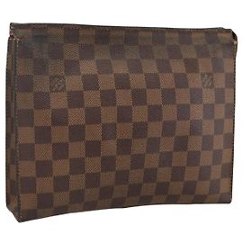 LOUIS VUITTON Poche Toilette 26 Damier Ebene N47543 Auth LV LNZ396
