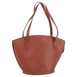 LOUIS VUITTON Bolsa de Compras Epi Saint Jacques Marrom M52263 LV Auth LNZ054