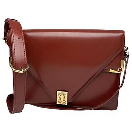 Borsa a spalla in pelle Cartier vintage bordeaux