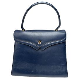 Vintage Givenchy Lederhandtasche in Marineblau