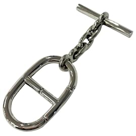 Hermes Chaine d'Ancre Silver Key Ring with Rhodium Charm - Hermès