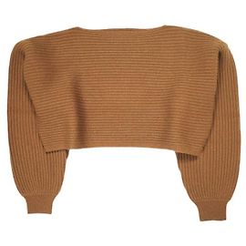 Autre Marque Top de punto corto con cuello barco CLANE de lana y nylon