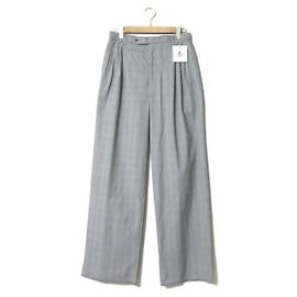 Autre Marque weite Plissee-Hosen im Glen-Check-Design aus Polyester und Viskose