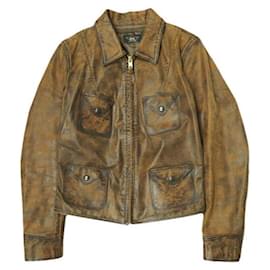 Ralph Lauren Chaqueta de cuero ajustada RRL