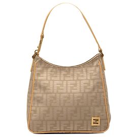 Borsa a spalla in tela Zucca marrone Fendi