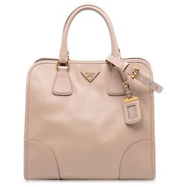 Borsa da shopping Prada in Saffiano Lux rosa