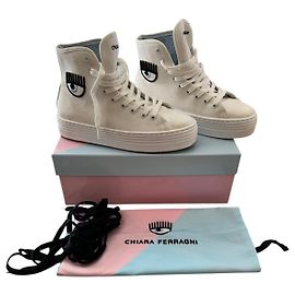 Sneakers bianche in cotone Chiara Ferragni EU37
