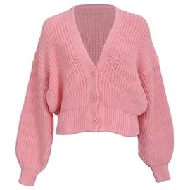 Iro Uberta Oversized Rippstrick-Cardigan aus Polyester in Rosa
