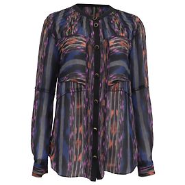Blusa de manga larga estampada en seda multicolor Proenza Schouler