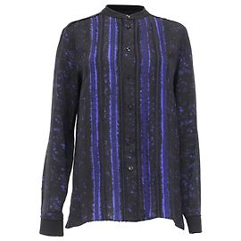 Blusa de manga larga estampada Proenza Schouler en seda negra