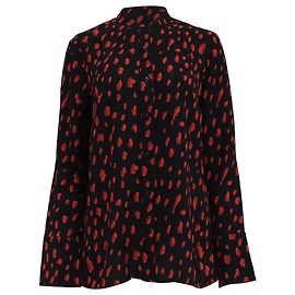 Blusa de manga larga estampada Proenza Schouler en seda negra