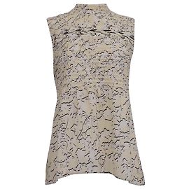 Top de georgette estampado Proenza Schouler en seda blanca