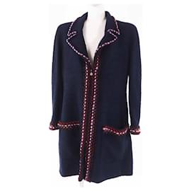 Abrigo de lana de múltiples líneas Chanel