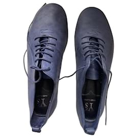 Scarpe stringate in pelle blu Yohji Yamamoto