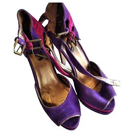 Autre Marque Tacchi a piattaforma in suede viola e rosa