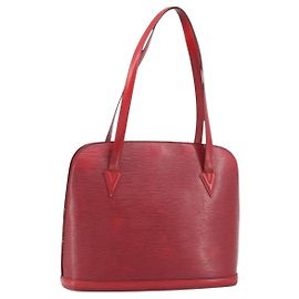 LOUIS VUITTON Epi Lussac Schultertasche Rot M52287 LV Auth 172737